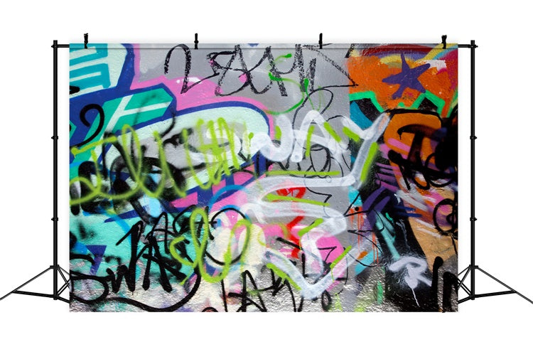 Graffiti Backdrop Photography Fluorescent Wall Art Backdrop BRP12-121