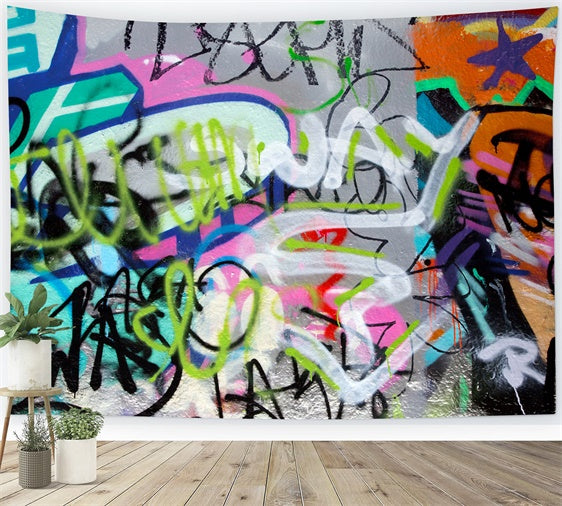 Graffiti Backdrop Photography Fluorescent Wall Art Backdrop BRP12-121