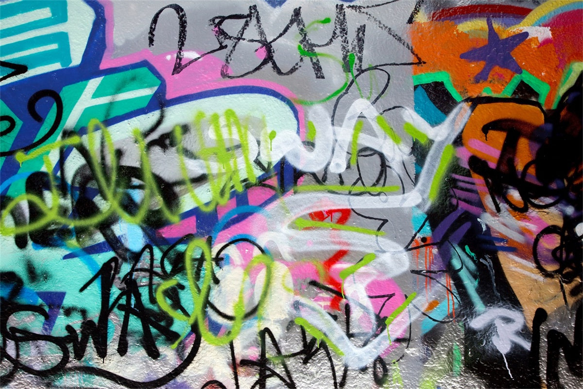 Graffiti Backdrop Photography Fluorescent Wall Art Backdrop BRP12-121