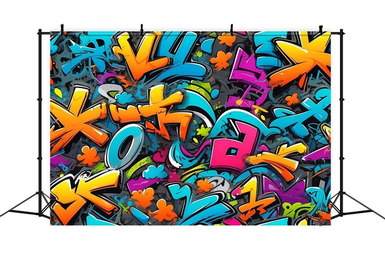 Graffiti Photography Backdrops Energetic Abstract Lettering Backdrop BRP12-126