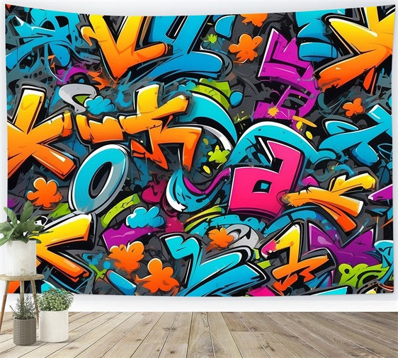 Graffiti Photography Backdrops Energetic Abstract Lettering Backdrop BRP12-126