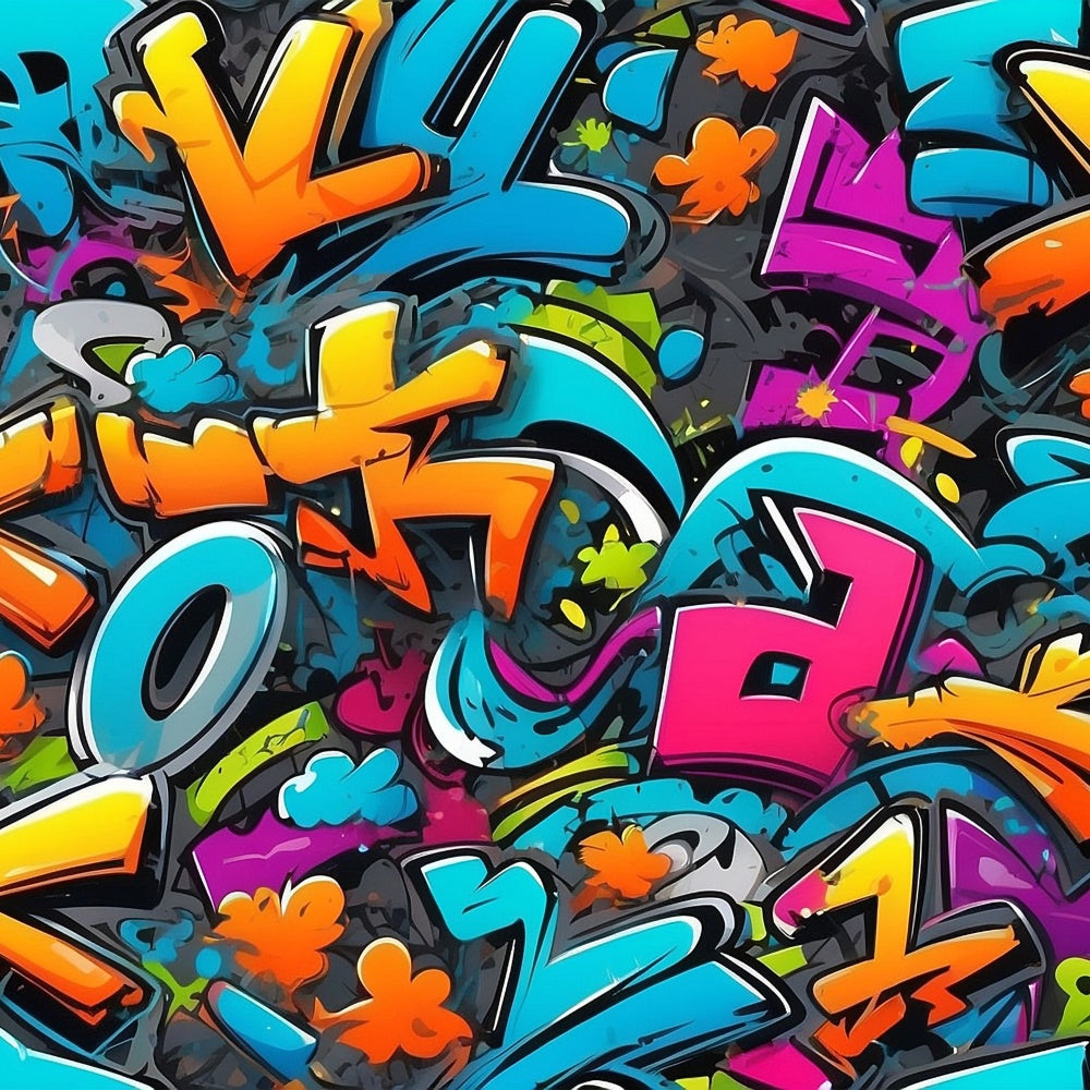 Graffiti Photography Backdrops Energetic Abstract Lettering Backdrop BRP12-126