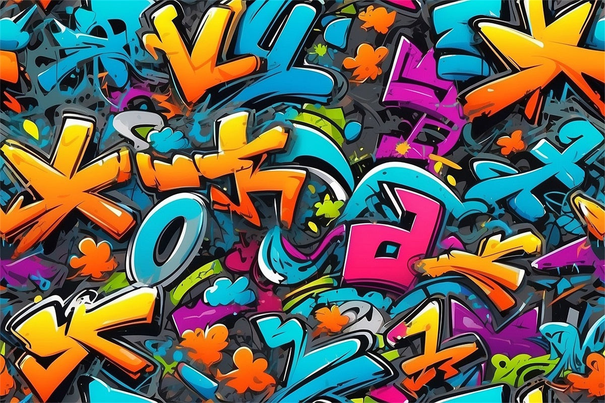 Graffiti Photography Backdrops Energetic Abstract Lettering Backdrop BRP12-126