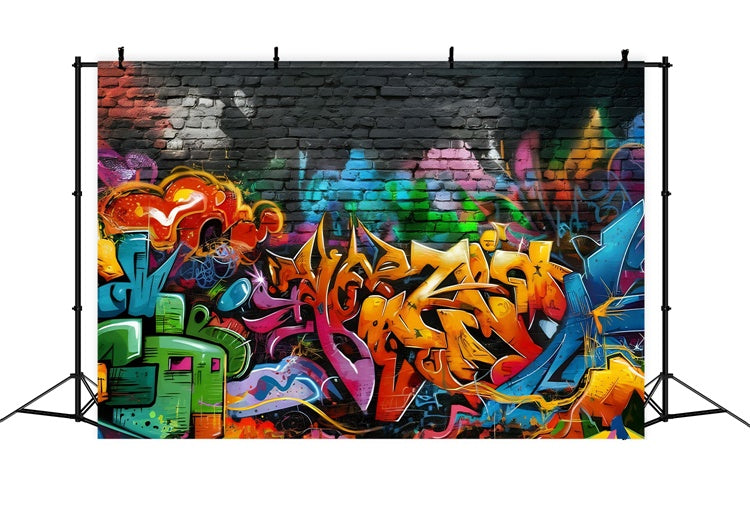 Graffiti Wall Backdrop Dynamic Art Brick Wall Backdrop BRP12-127