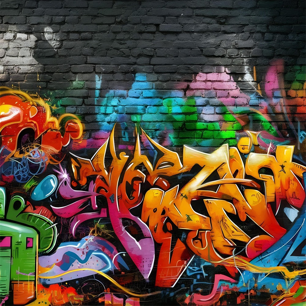 Graffiti Wall Backdrop Dynamic Art Brick Wall Backdrop BRP12-127