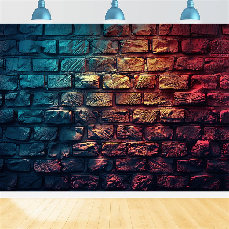 Graffiti Photo Backdrop Vibrant Colored Brick Wall Backdrop BRP12-128