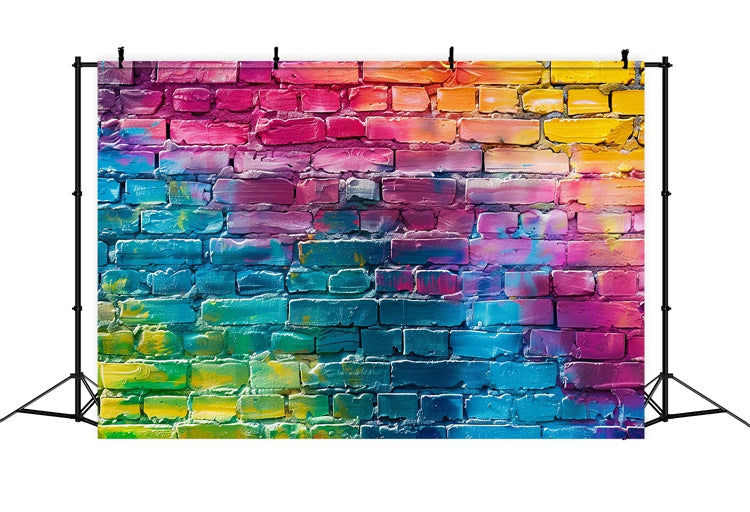 Graffiti Photo Backdrops Colorful Painted Brick Backdrop BRP12-132