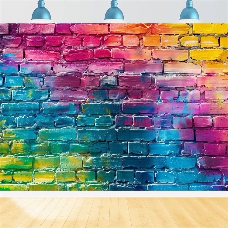 Graffiti Photo Backdrops Colorful Painted Brick Backdrop BRP12-132