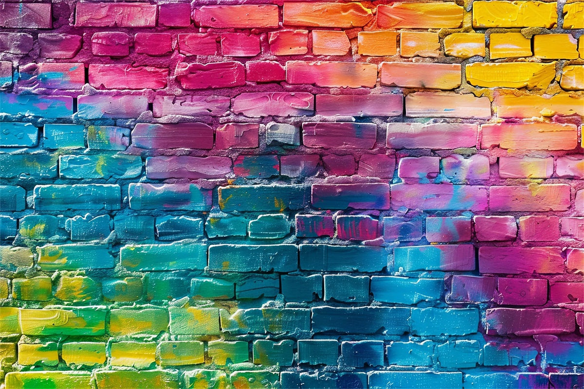 Graffiti Photo Backdrops Colorful Painted Brick Backdrop BRP12-132