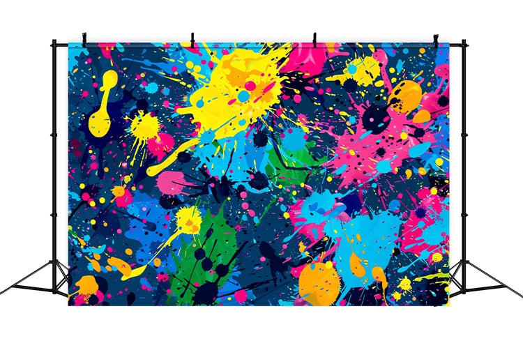 Backdrop Graffiti Colorful Abstract Paint Blots Backdrop BRP12-135