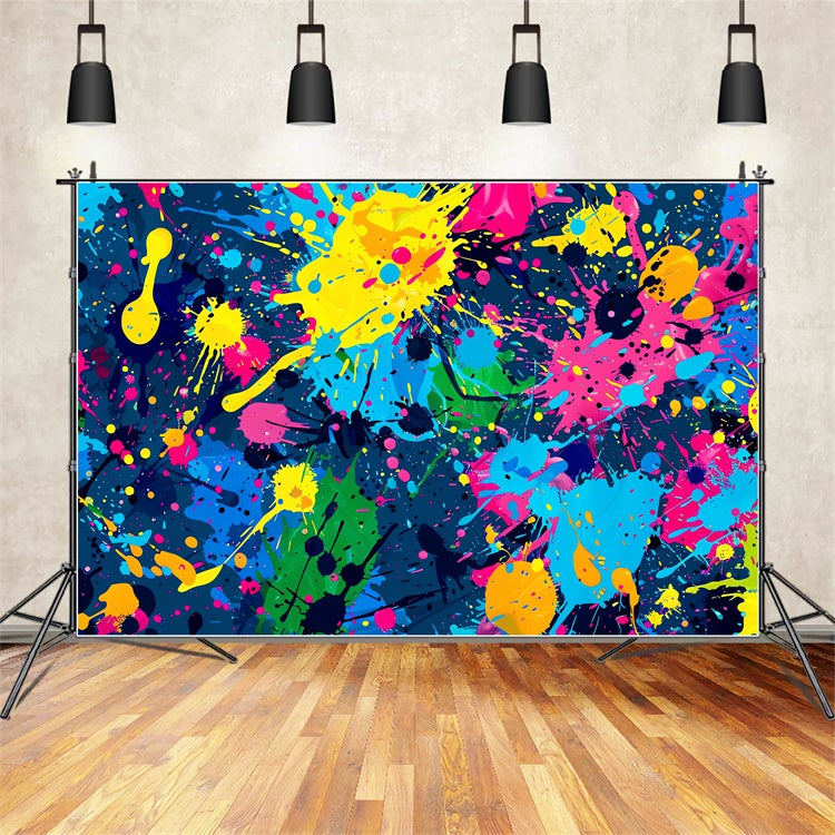 Backdrop Graffiti Colorful Abstract Paint Blots Backdrop BRP12-135