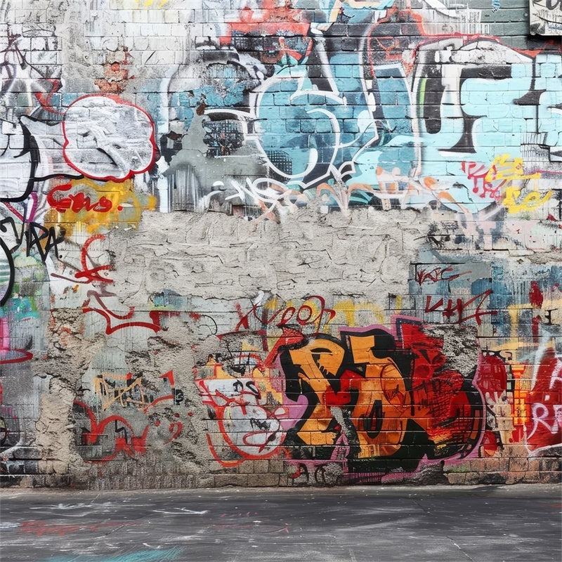 Graffiti Backdrop For Photography Brick Wall Backdrop BRP12-139