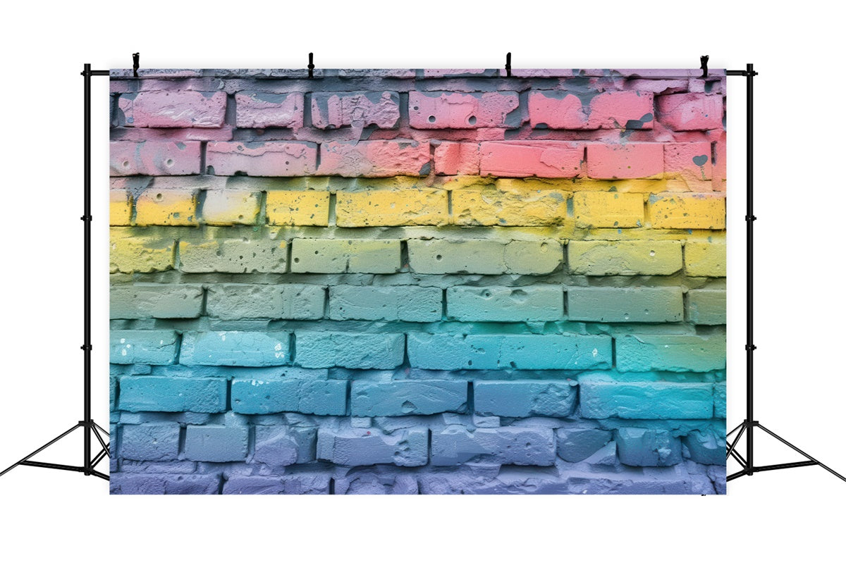 Graffiti Photography Backdrop Colorful Block Brick Wall Backdrop BRP12-141