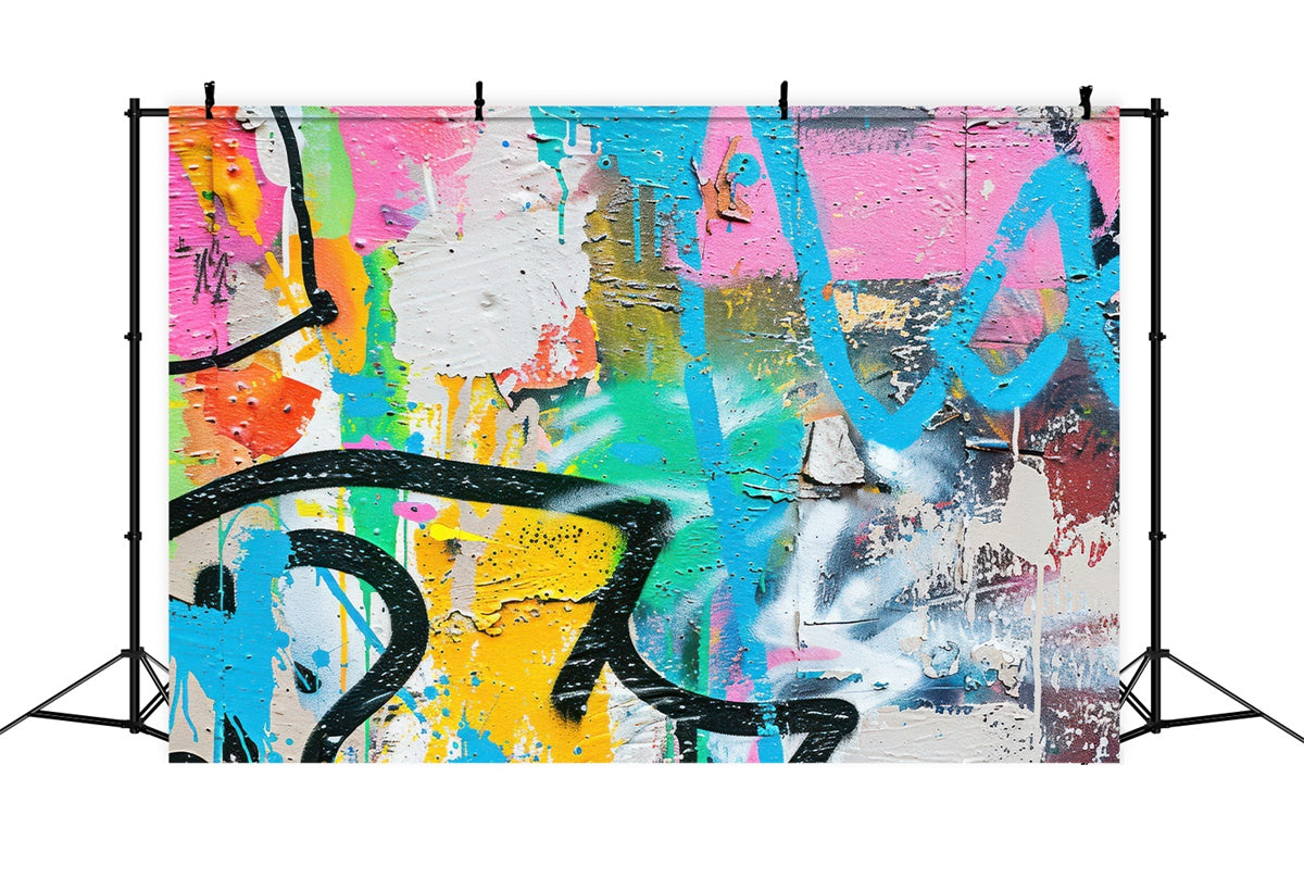 Graffiti Backdrop Colorful Art Wall Photography Backdrop BRP12-143