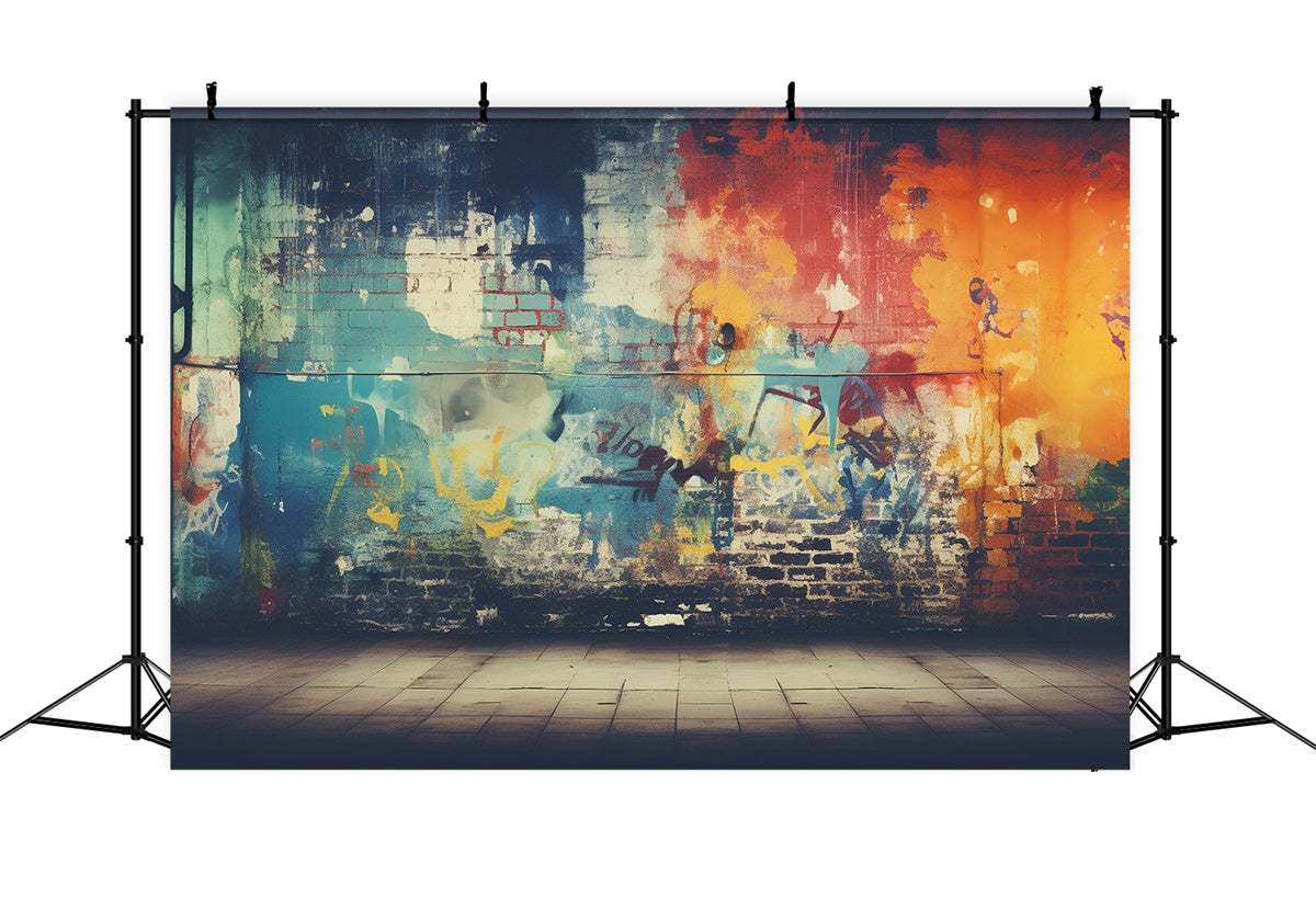 Graffiti Backdrop Photography Brick Wall Modern Design Backdrop BRP12-144