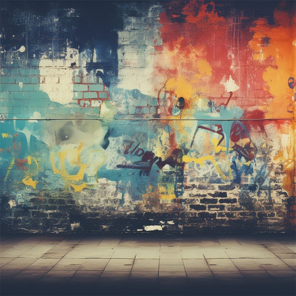 Graffiti Backdrop Photography Brick Wall Modern Design Backdrop BRP12-144