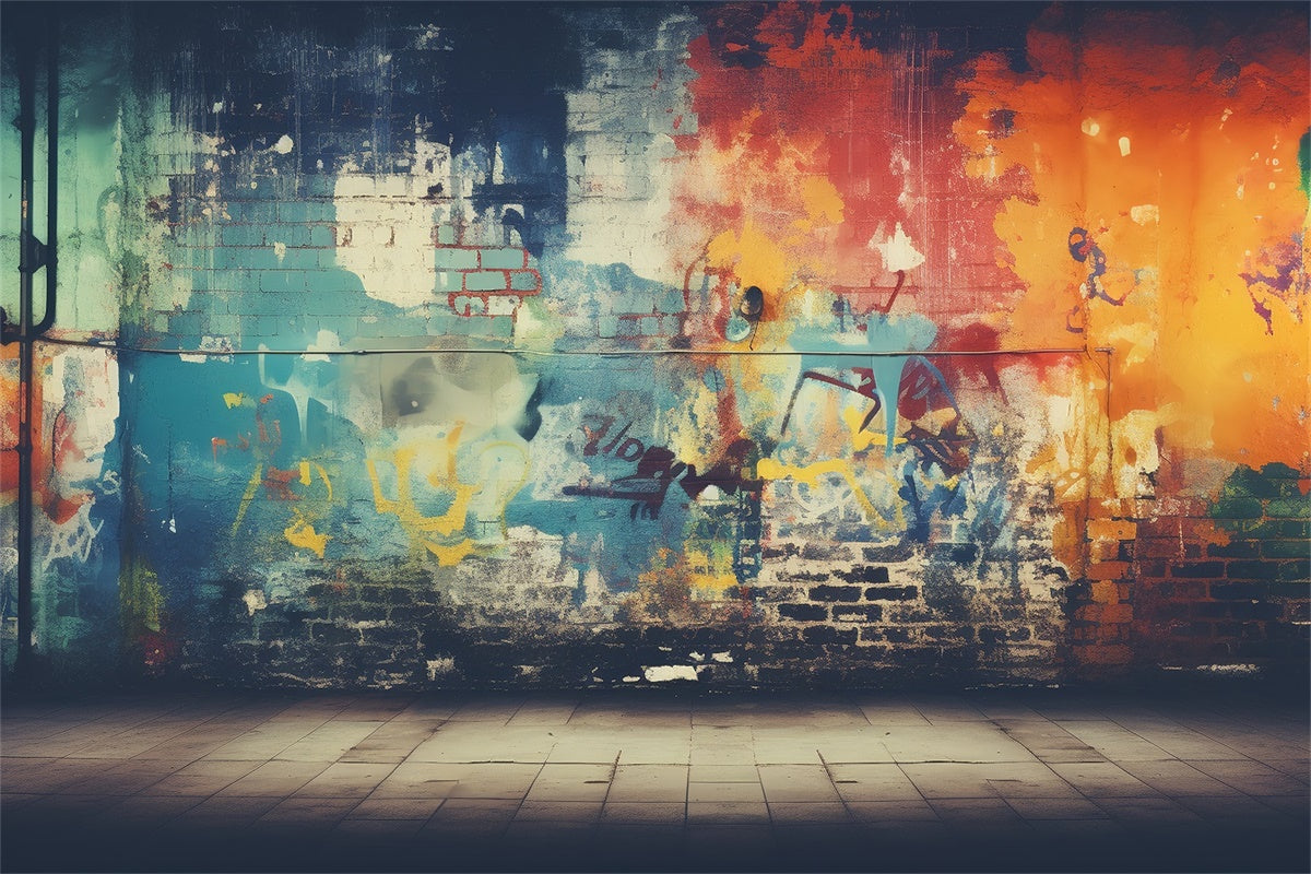 Graffiti Backdrop Photography Brick Wall Modern Design Backdrop BRP12-144