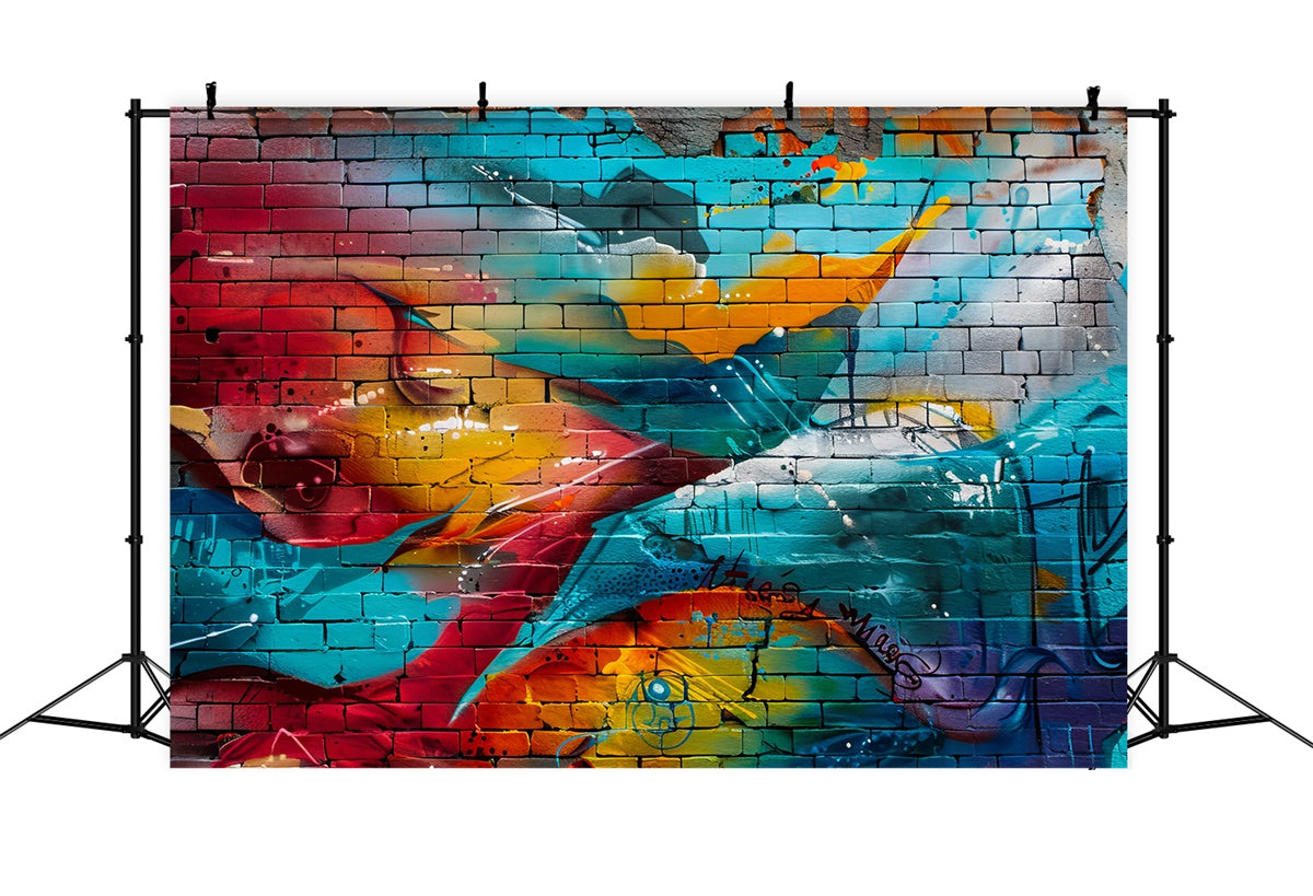 Graffiti Backdrop Background Creative Color Brick Wall Backdrop BRP12-147