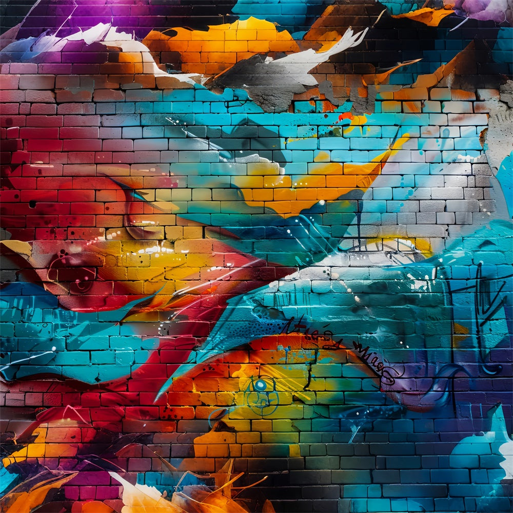 Graffiti Backdrop Background Creative Color Brick Wall Backdrop BRP12-147