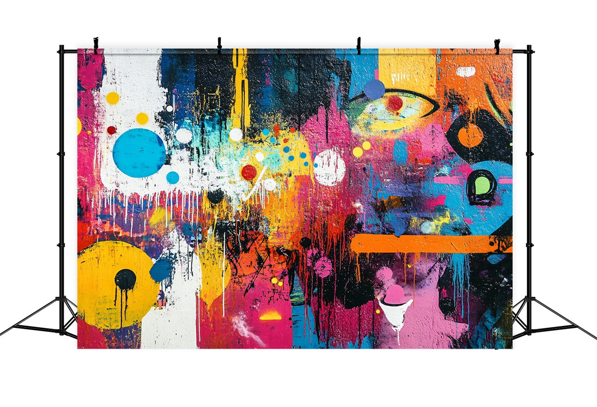 Backdrop Graffiti Vibrant Abstract Paint Wall Backdrop BRP12-157