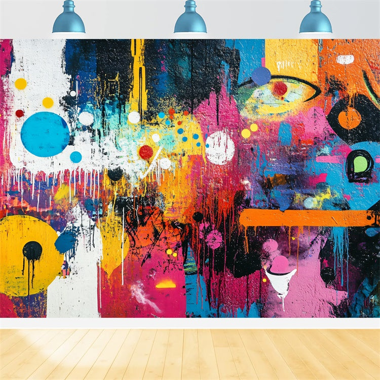 Backdrop Graffiti Vibrant Abstract Paint Wall Backdrop BRP12-157