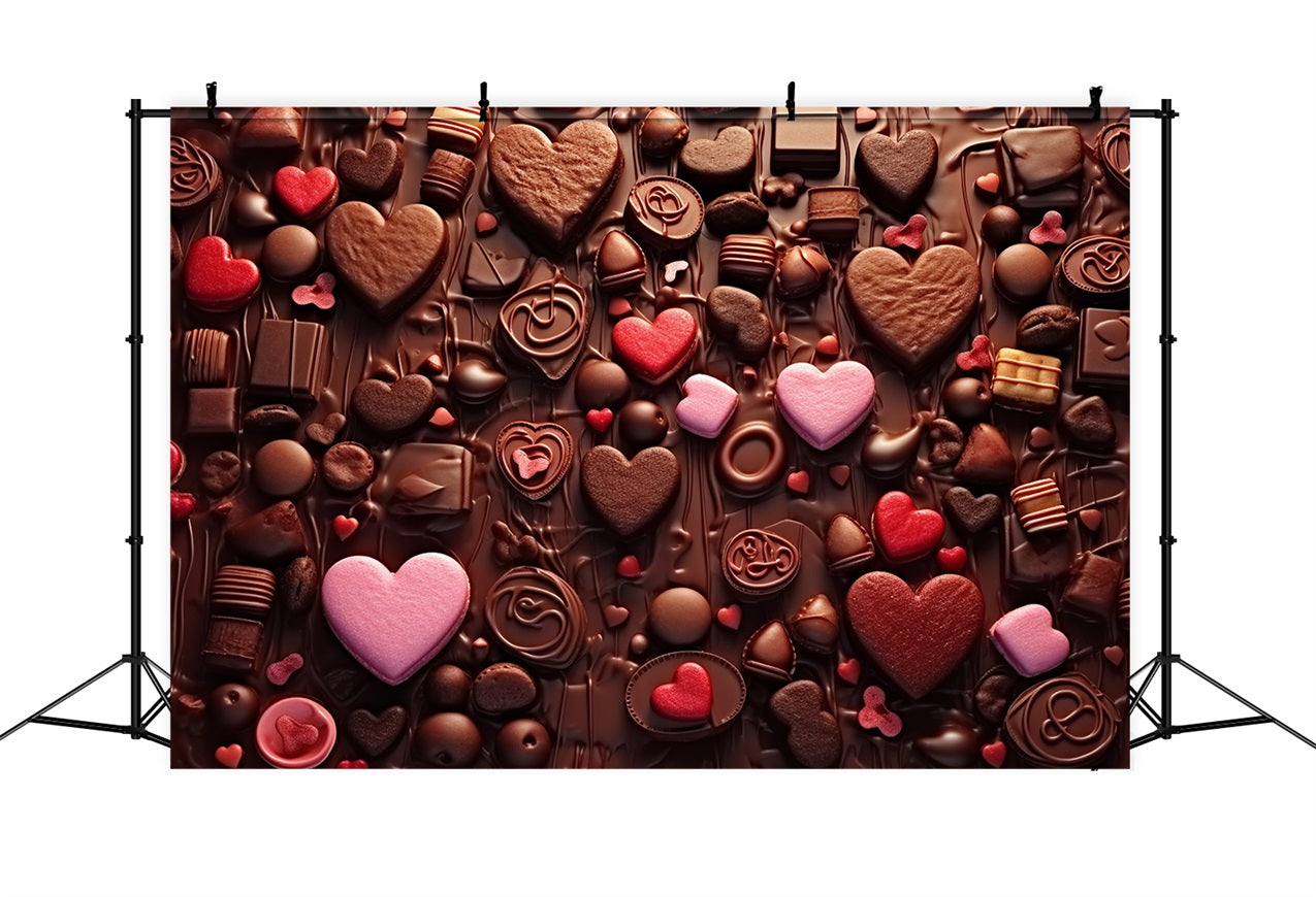 Valentines Heart Backdrop Sweet Heart Chocolate Decor Backdrop BRP12-161