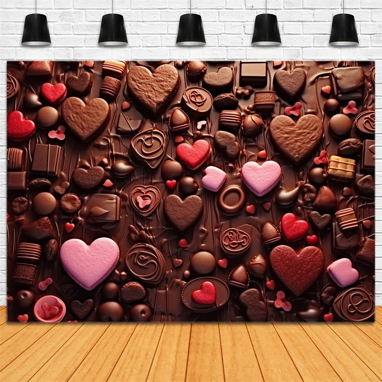 Valentines Heart Backdrop Sweet Heart Chocolate Decor Backdrop BRP12-161