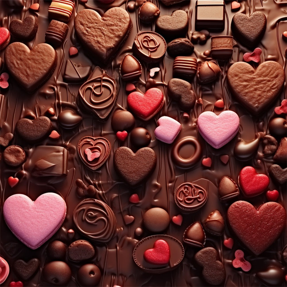 Valentines Heart Backdrop Sweet Heart Chocolate Decor Backdrop BRP12-161