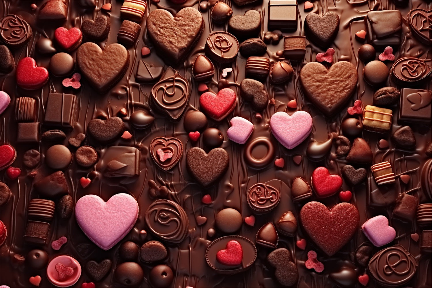 Valentines Heart Backdrop Sweet Heart Chocolate Decor Backdrop BRP12-161