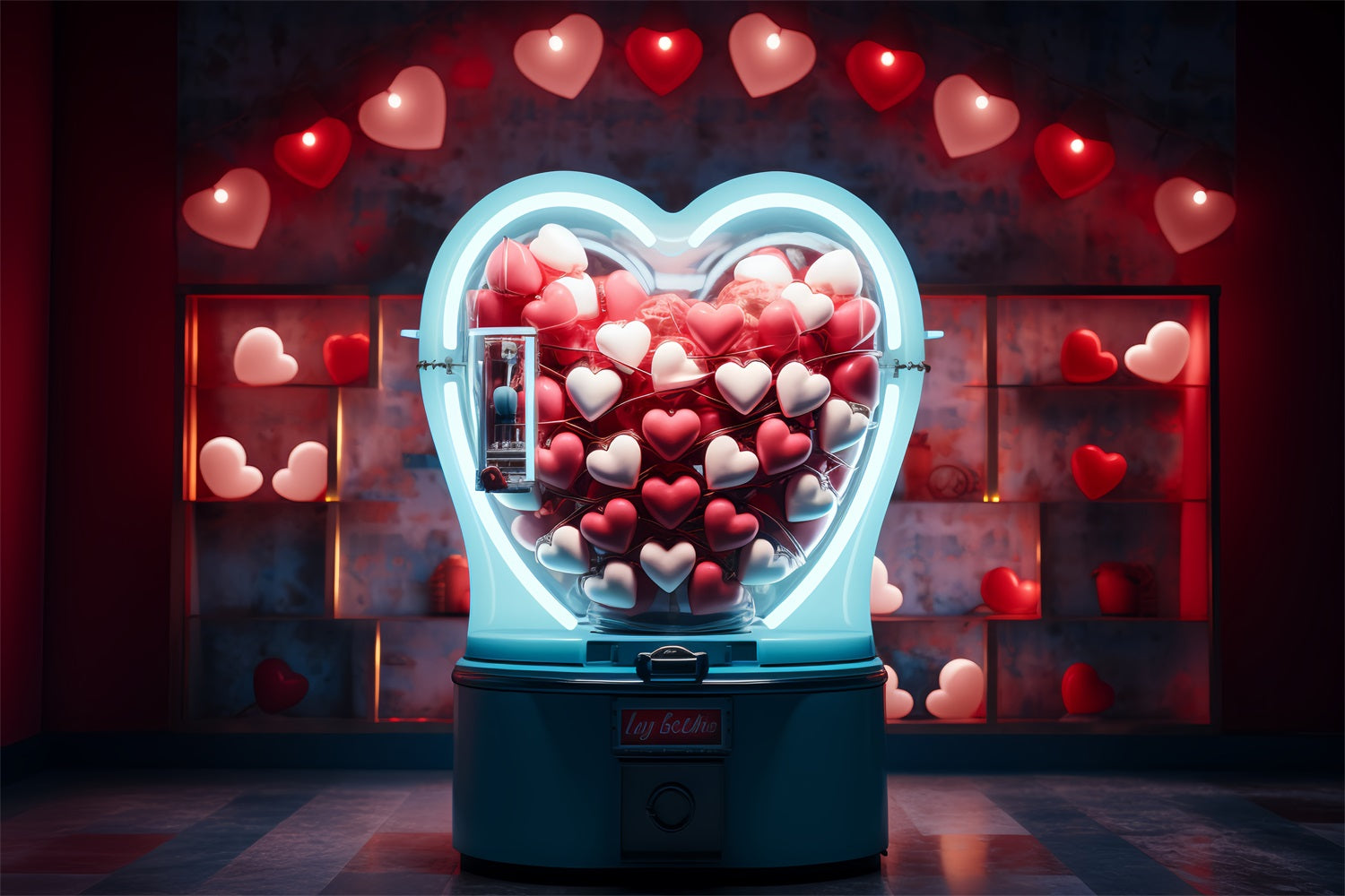 Valentine Photography Backdrop Heart Shaped Candy Machine Backdrop BRP12-163