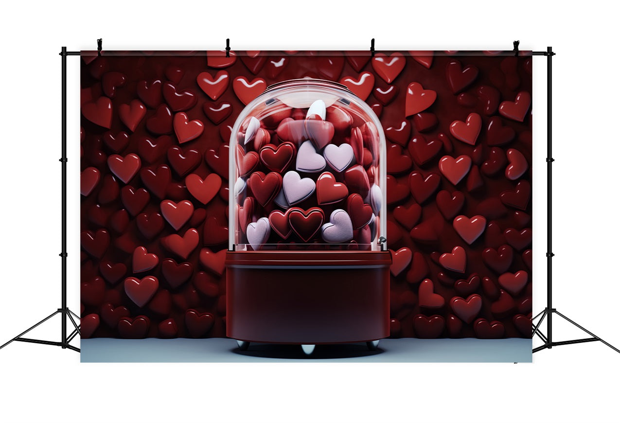 Valentine Theme Backdrop Romantic Heart Candy Machine Backdrop BRP12-164