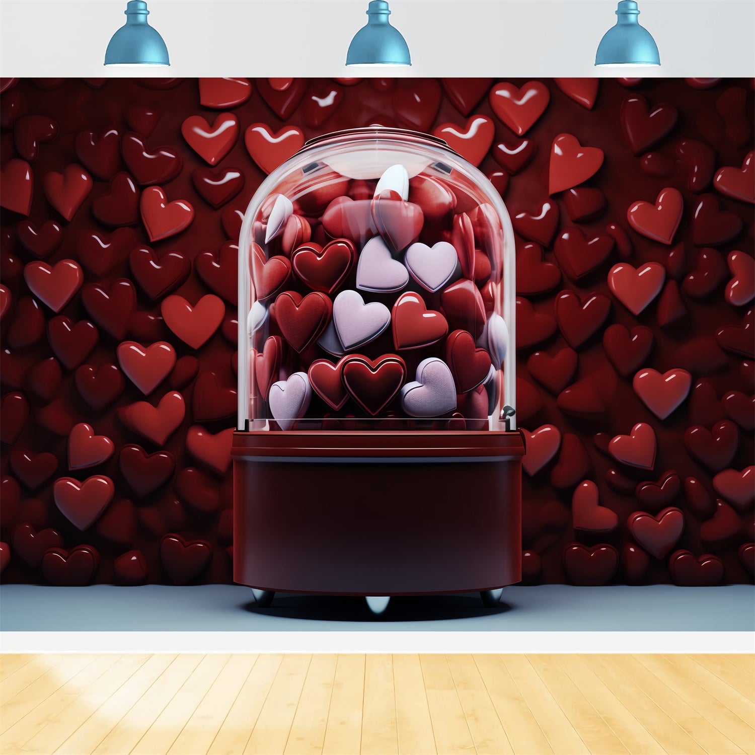 Valentine Theme Backdrop Romantic Heart Candy Machine Backdrop BRP12-164