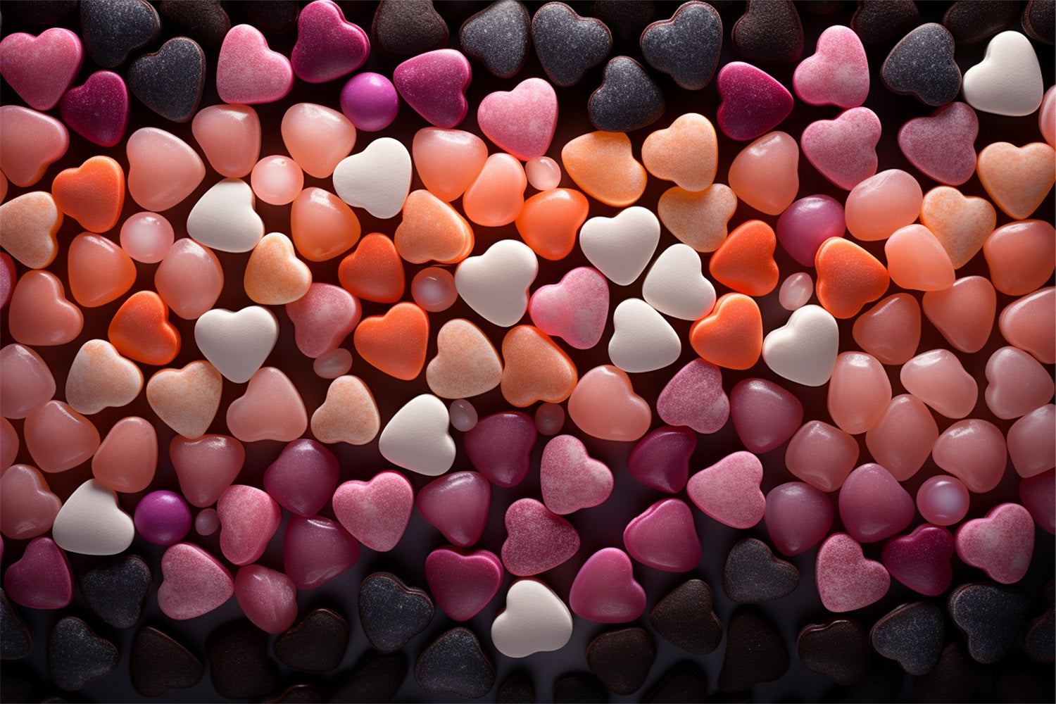 Valentines Heart Backdrop Colorful Heart Shaped Candy Backdrop BRP12-165