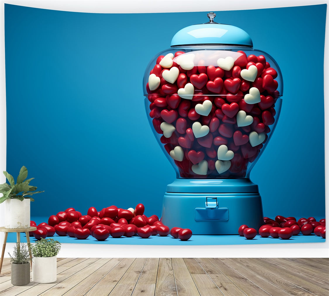 Valentine Backdrops Photography Blue Candy Machine Heart Backdrop BRP12-166