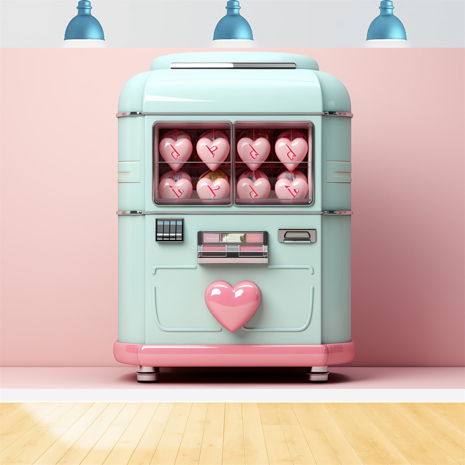 Valentine Backdrop Photography Heart Candy Pink Vending Machine Backdrop BRP12-168