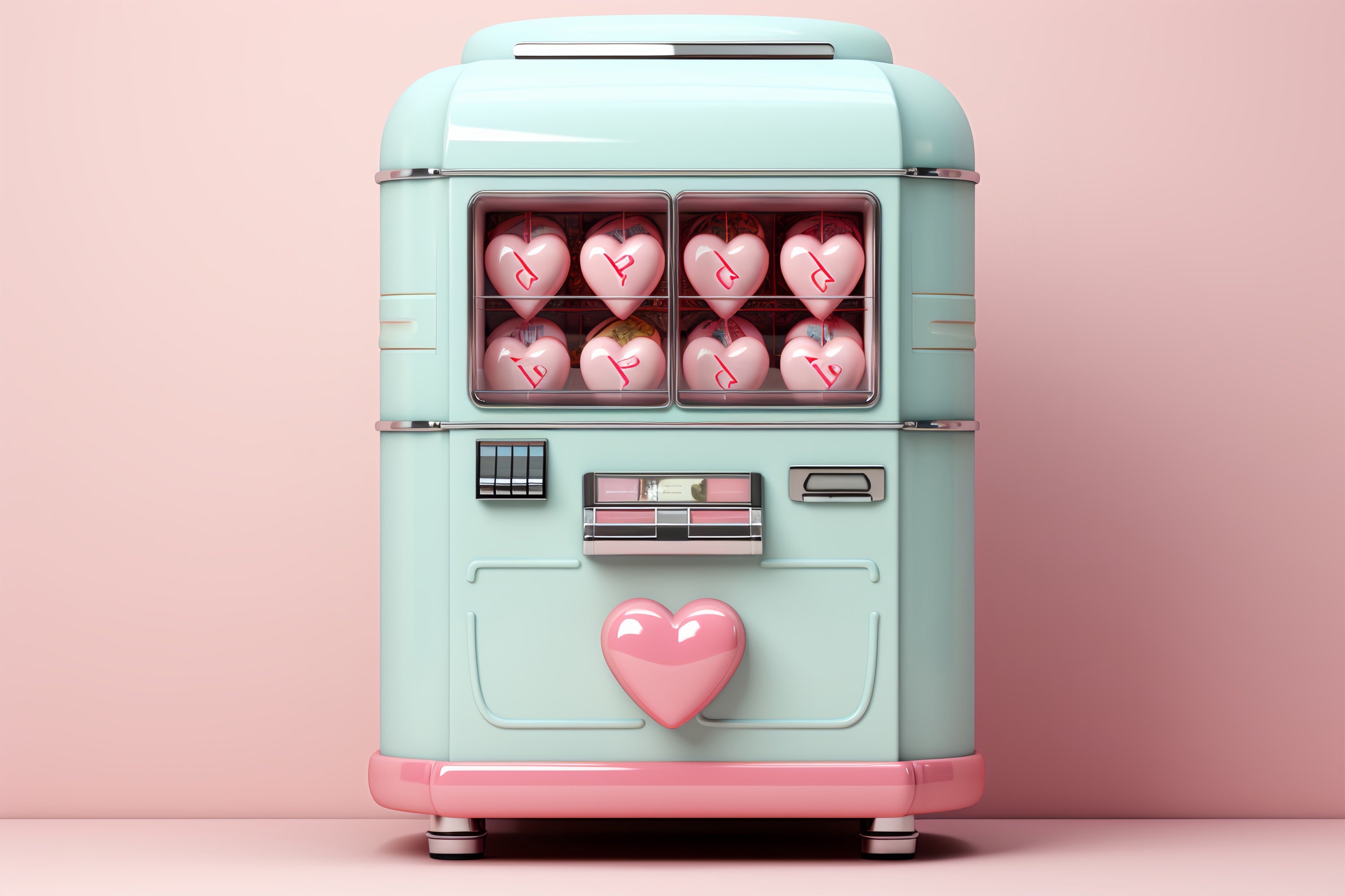 Valentine Backdrop Photography Heart Candy Pink Vending Machine Backdrop BRP12-168