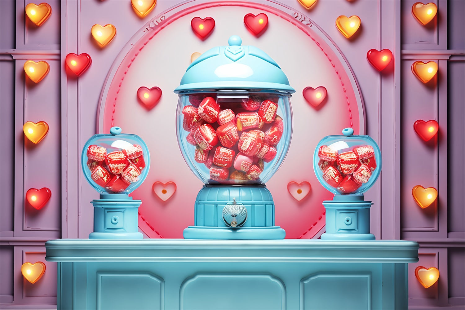 Valentines Photo Backdrop Ideas Hearts Candy Machine Hearts Backdrop BRP12-171