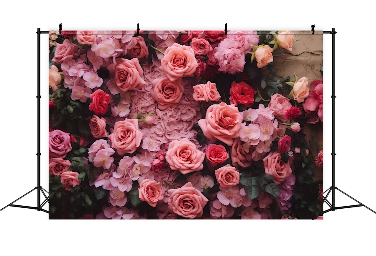 Valentines Backdrop Floral Wall Lush Bloom Backdrop BRP12-186