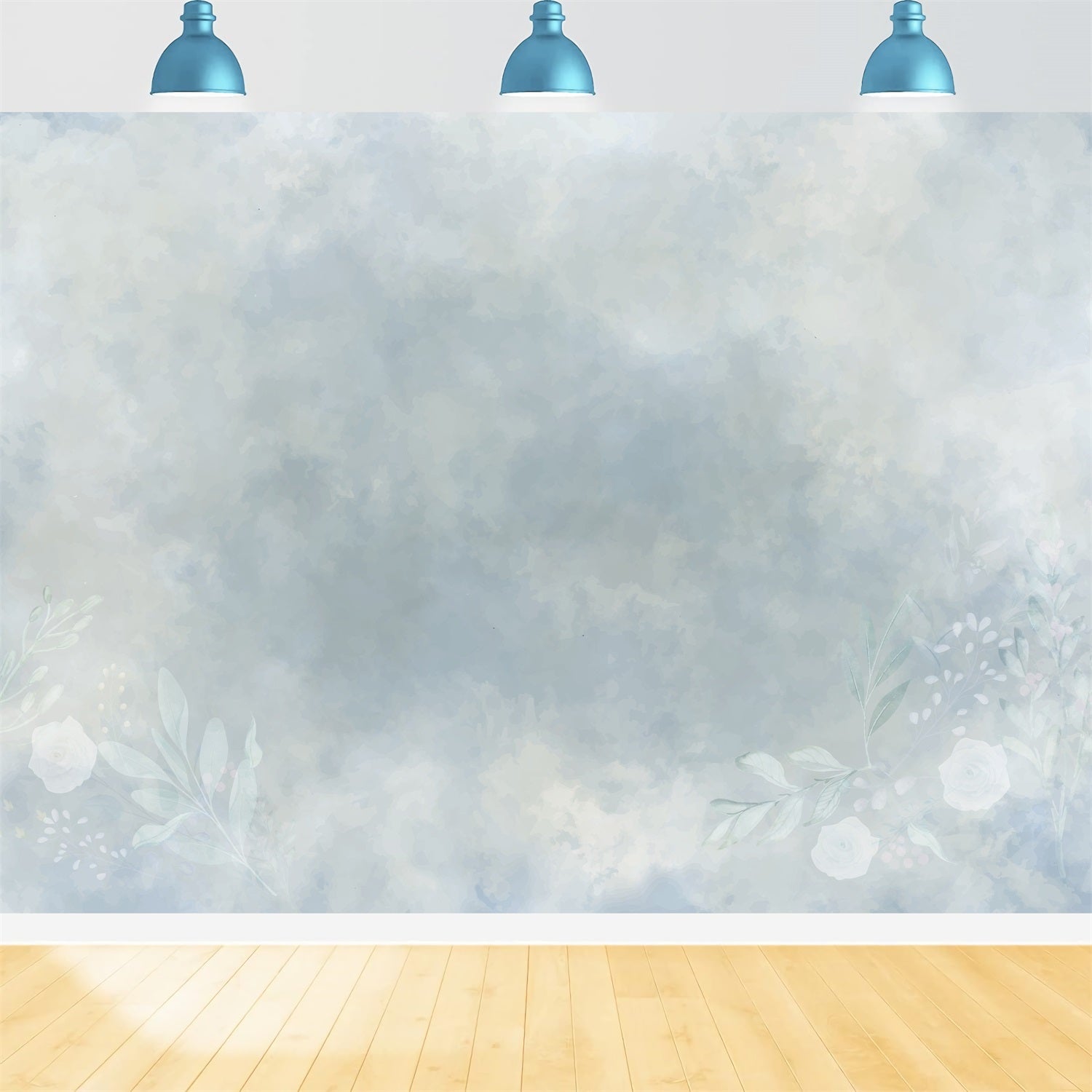 Backdrop Maternity Background Art Blue Flower Wall Backdrop BRP12-19