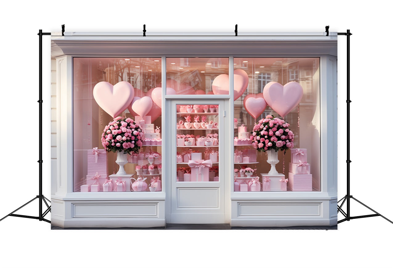 Valentine's Backdrop Love-Themed Window Balloons Roses Backdrop BRP12-191