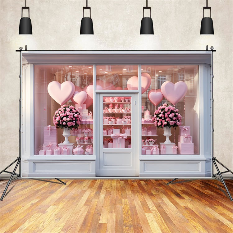 Valentine's Backdrop Love-Themed Window Balloons Roses Backdrop BRP12-191