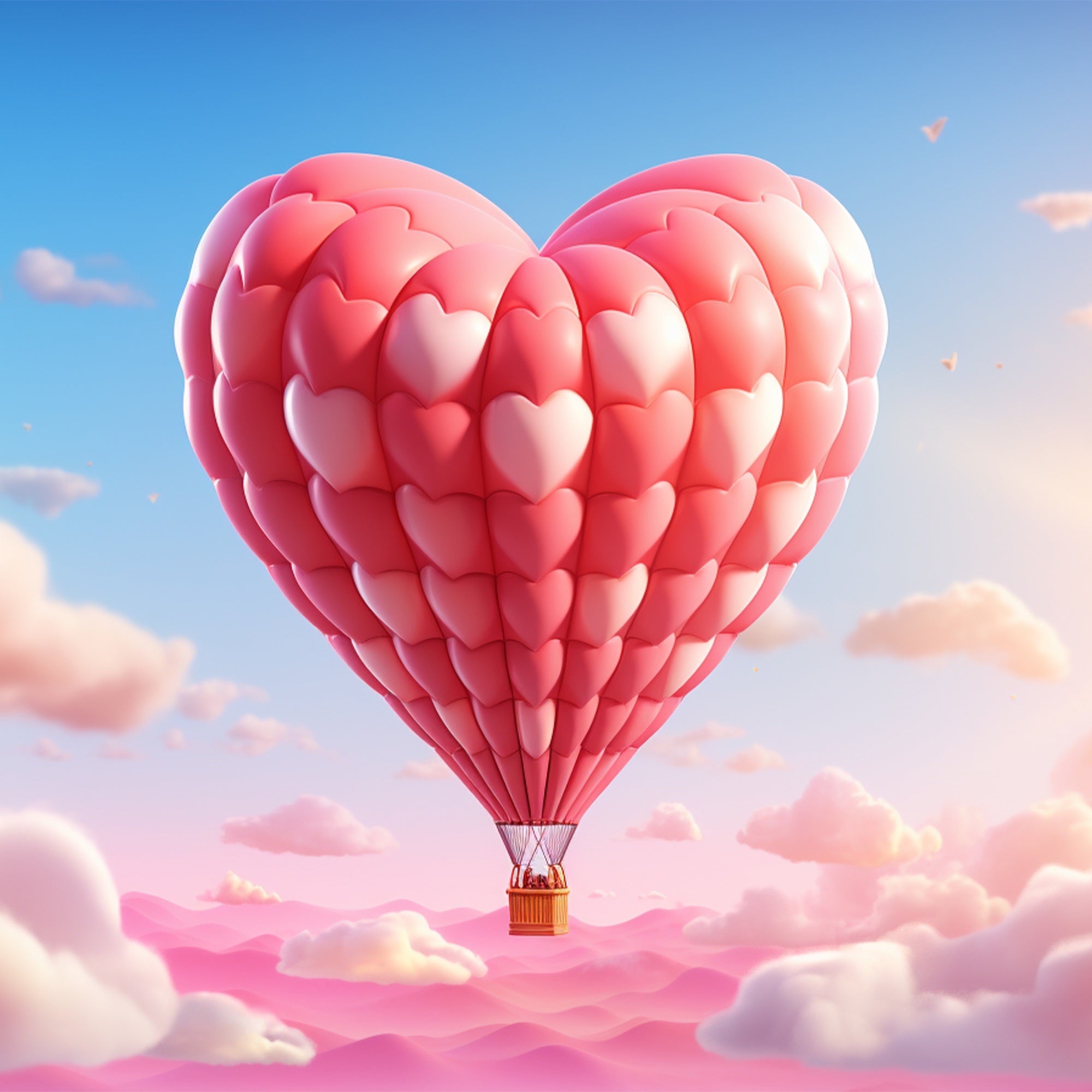 Valentines Day Photography Backdrop Hot Air Balloon Sky Backdrop BRP12-202