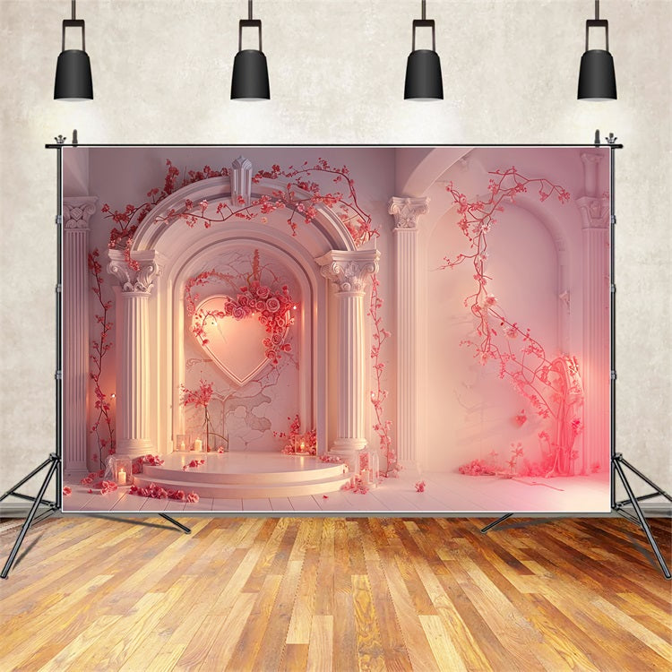 Valentine Backdrop Soft Rose Archway Candlelit Romance Backdrop BRP12-215