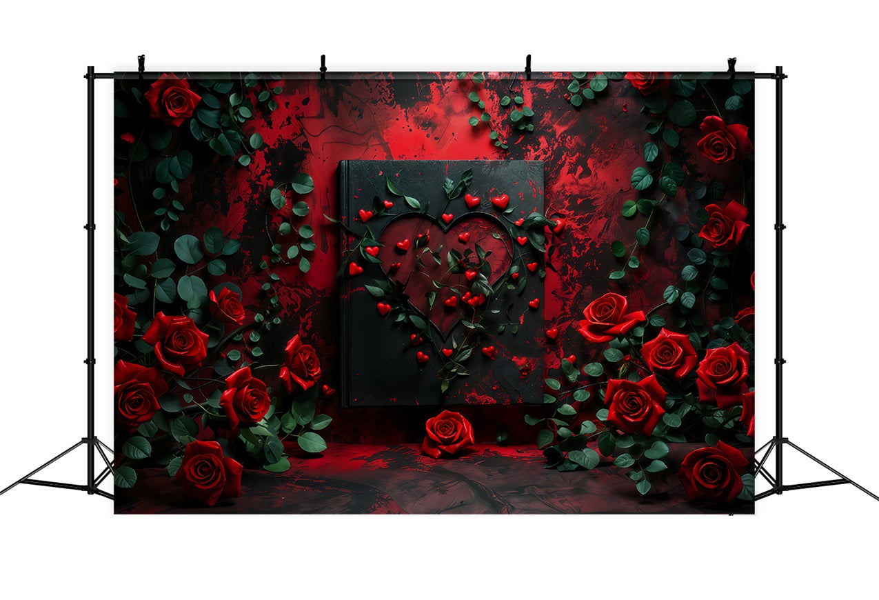 Valentine Backdrops Photography Rose Frame Romantic Heart Backdrop BRP12-216