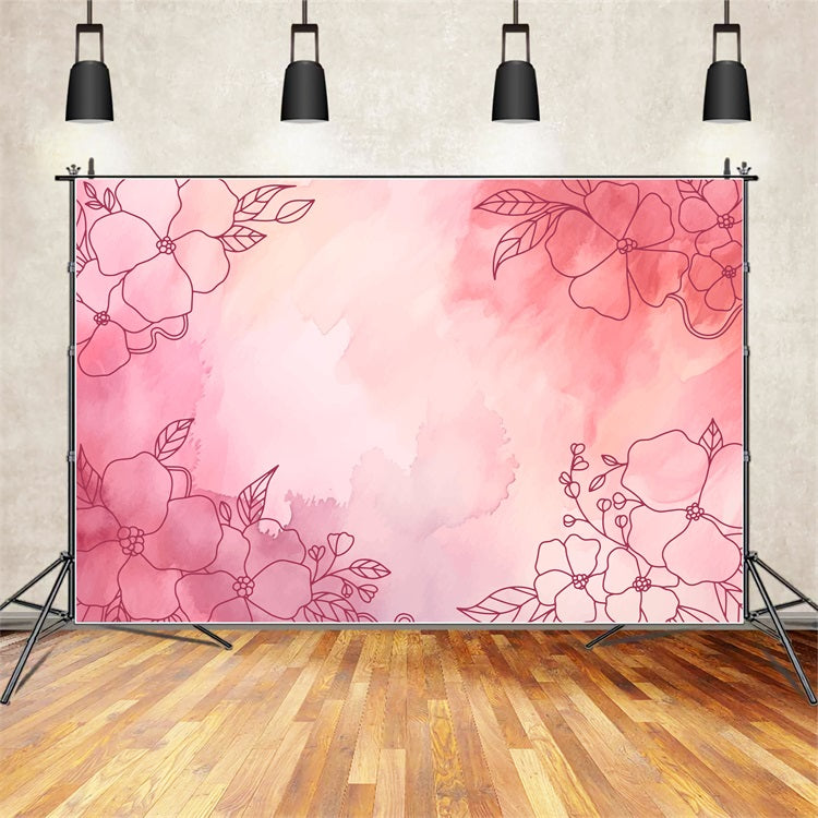 Backdrops For Maternity Photos Art Watercolor Flower Wall Backdrop BRP12-22