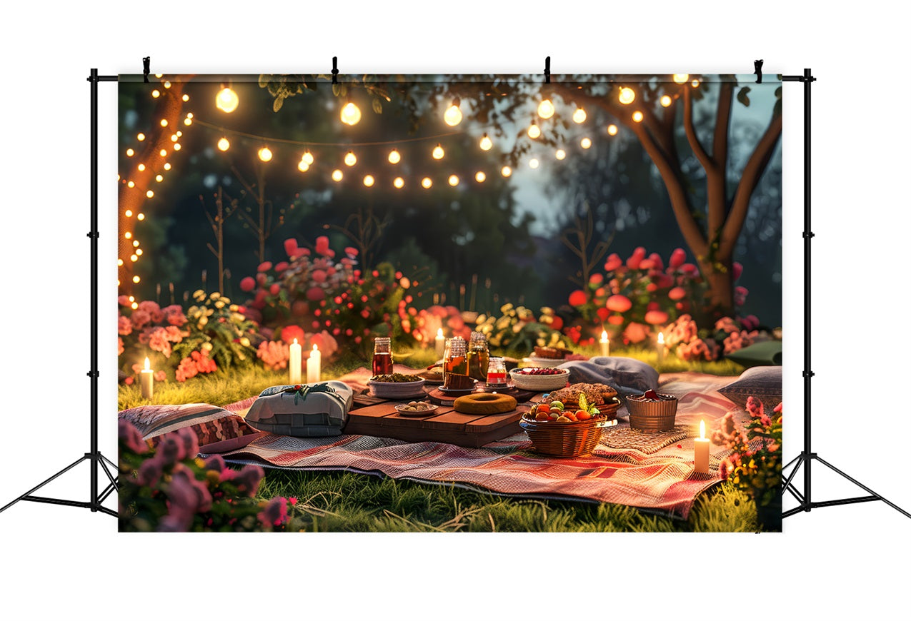 Valentine's Backdrop Romantic Evening Picnic Floral Decor Backdrop BRP12-222