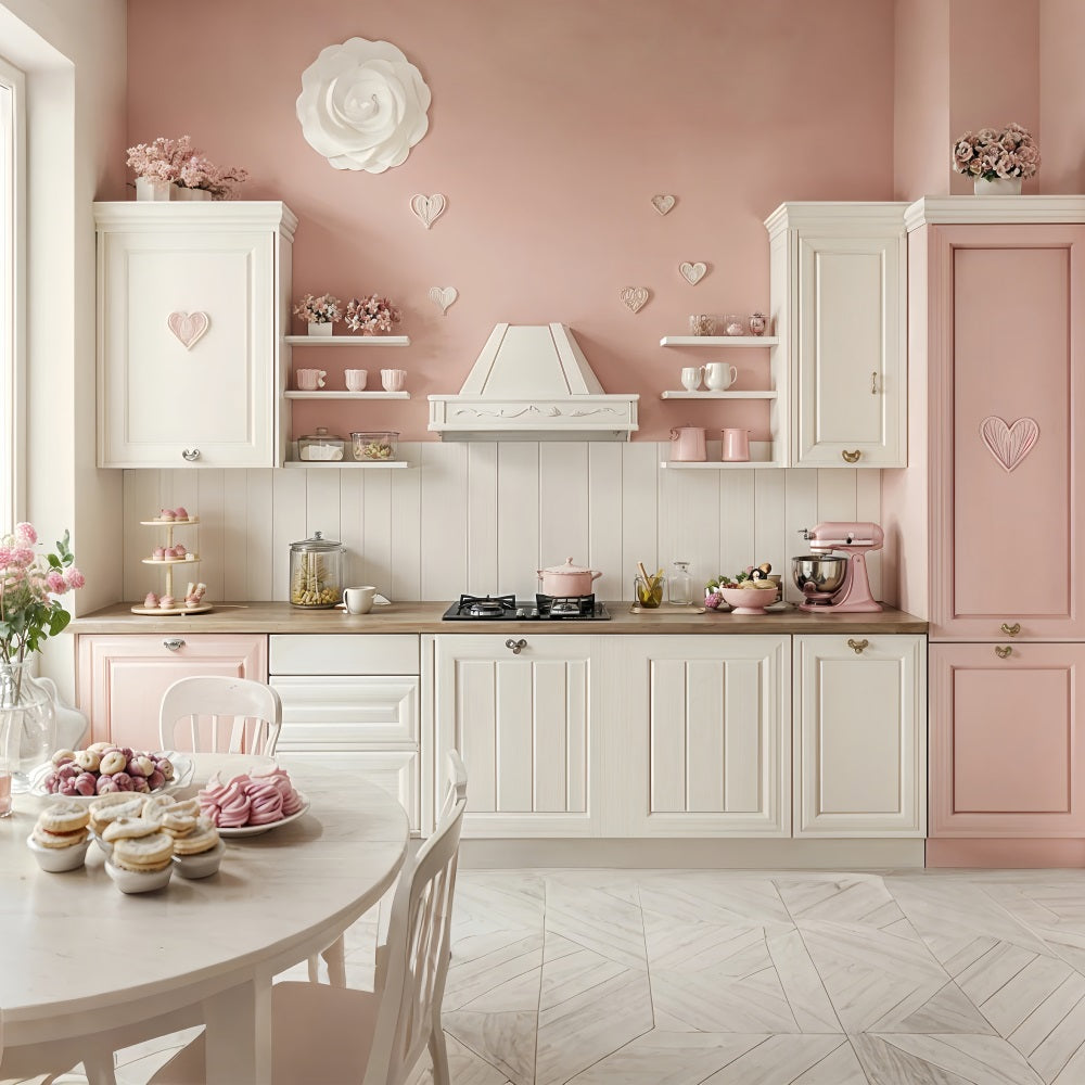 Valentine Backdrop Pink White Kitchen Backdrop BRP12-240