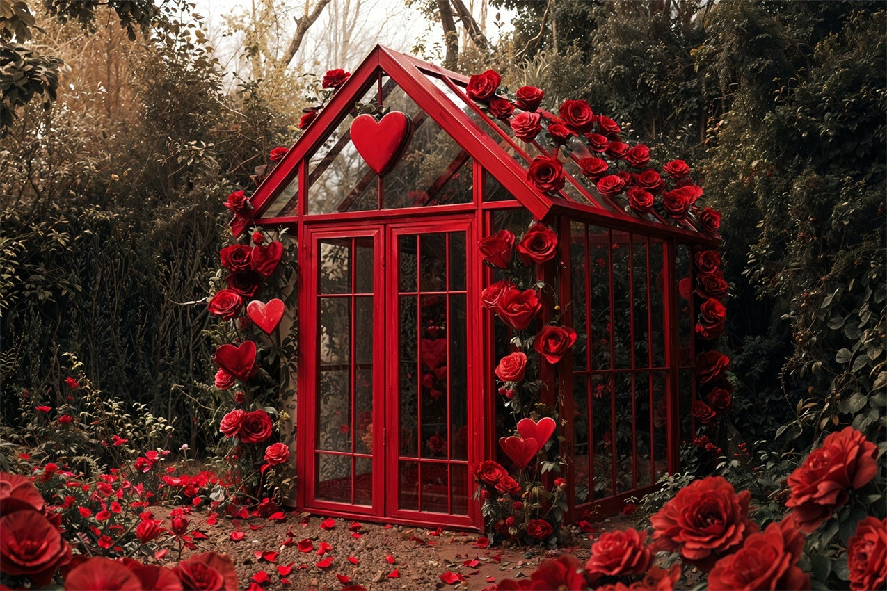 Backdrop For Valentine Garden Glass Cottage Roses Backdrop BRP12-248