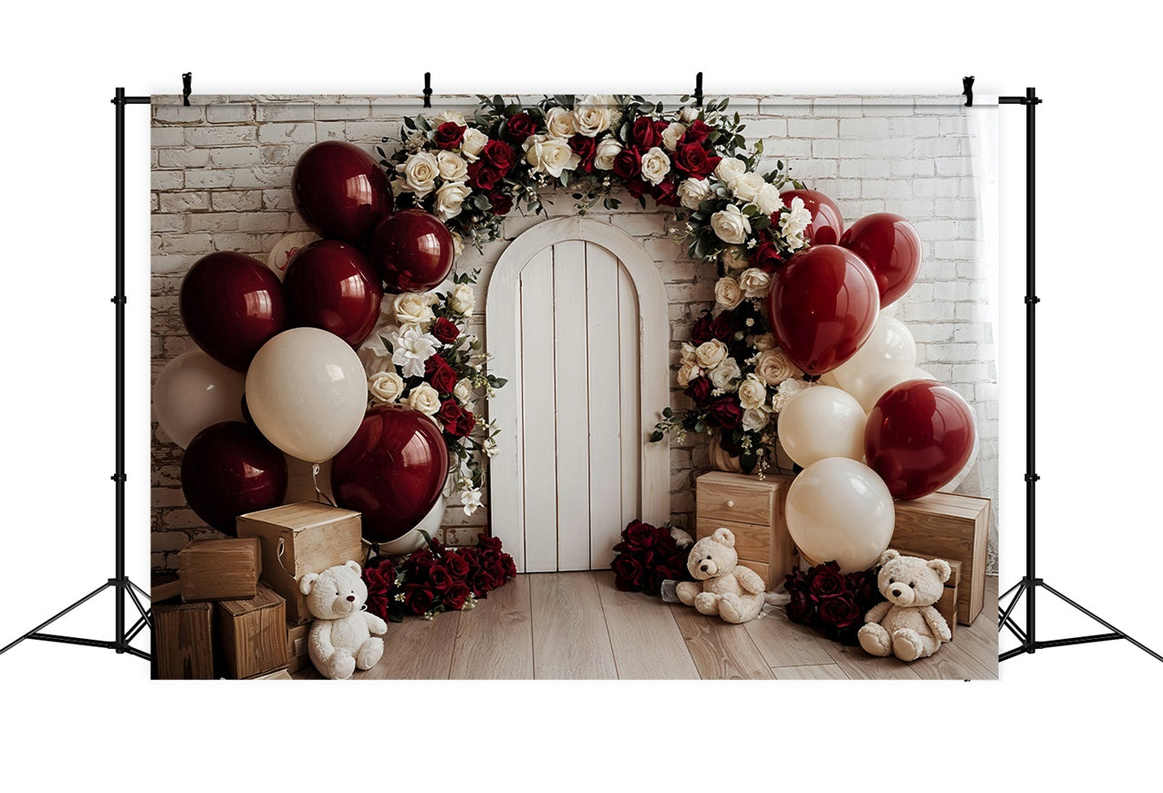 Backdrop Valentine's Day Balloon Arch Floral Door Backdrop BRP12-250