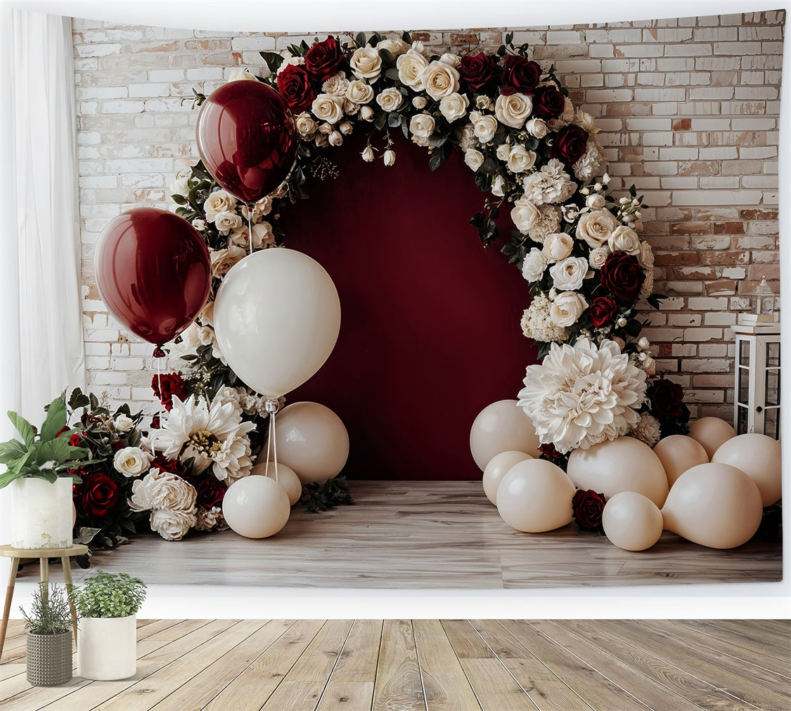 Backdrop Valentines Floral Balloon Arch Wedding Backdrop BRP12-252